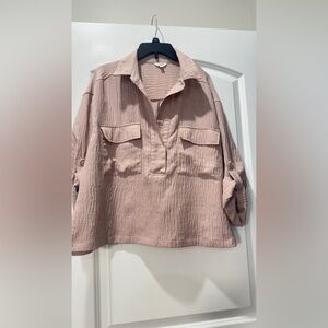 Max Studio Blush Button Down Shirt